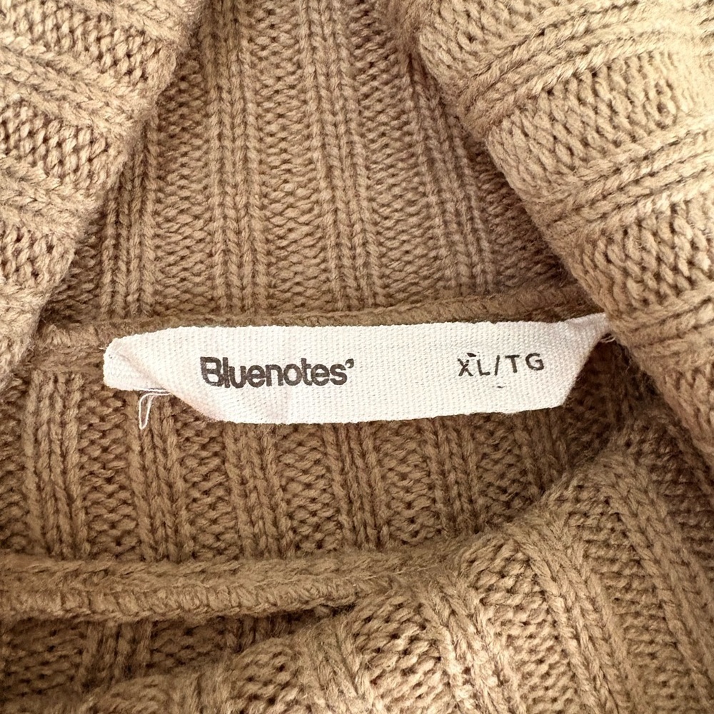 Bluenotes Ribbed Striped Turtleneck Sweater XL Earthy Neutral Fitted‎ Knit Cozy - Picture 2 of 9